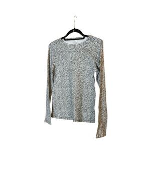 Cuddl Duds Heather Gray Long Sleeve Crewneck Top